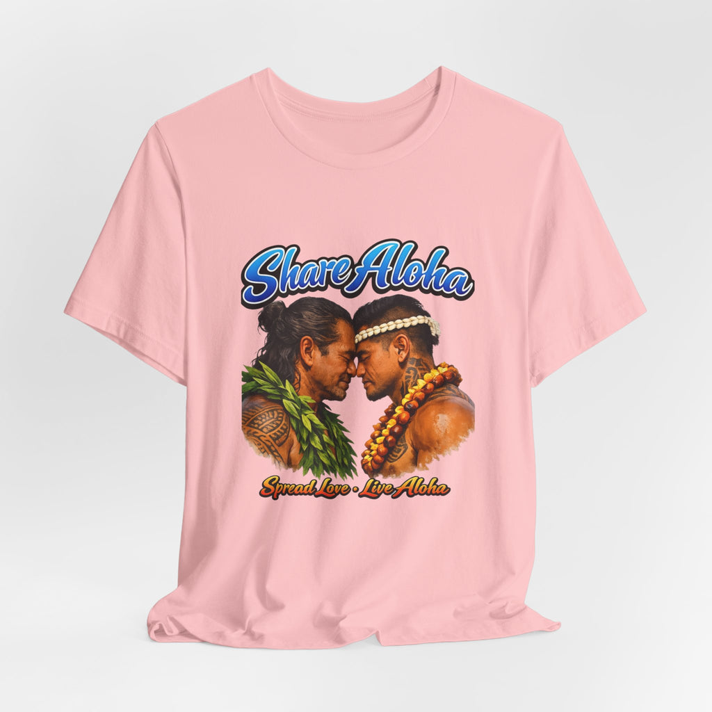 T‑Shirt — "Share Aloha" Hawaiian Pride Tee (Island Love, Lei & Kapa Design)