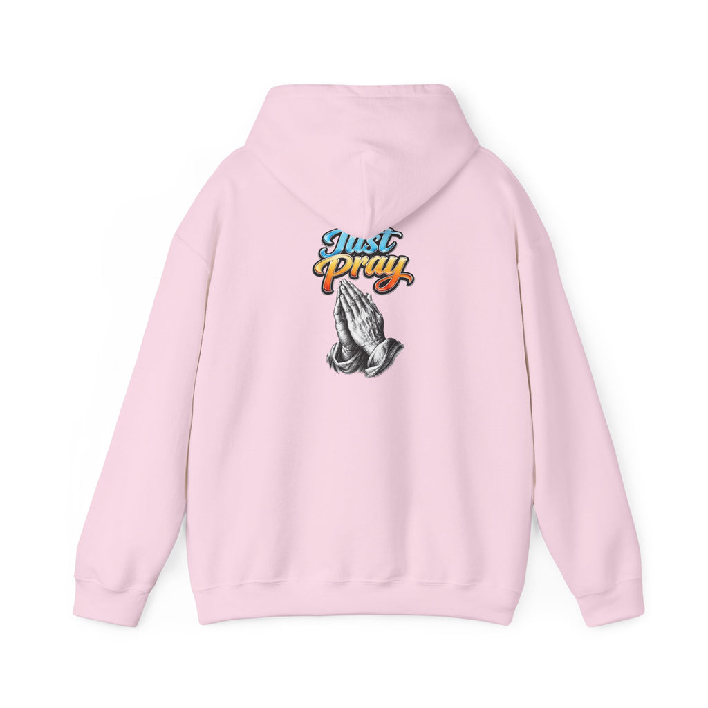 Prayer Hands Hoodie — "Just Pray" Graphic Christian Hoodie