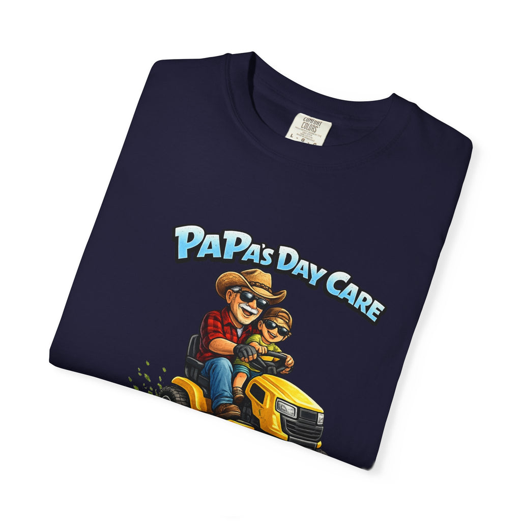 T-Shirt — "Papa's Day Care" Lawn Mower Dad Graphic Tee