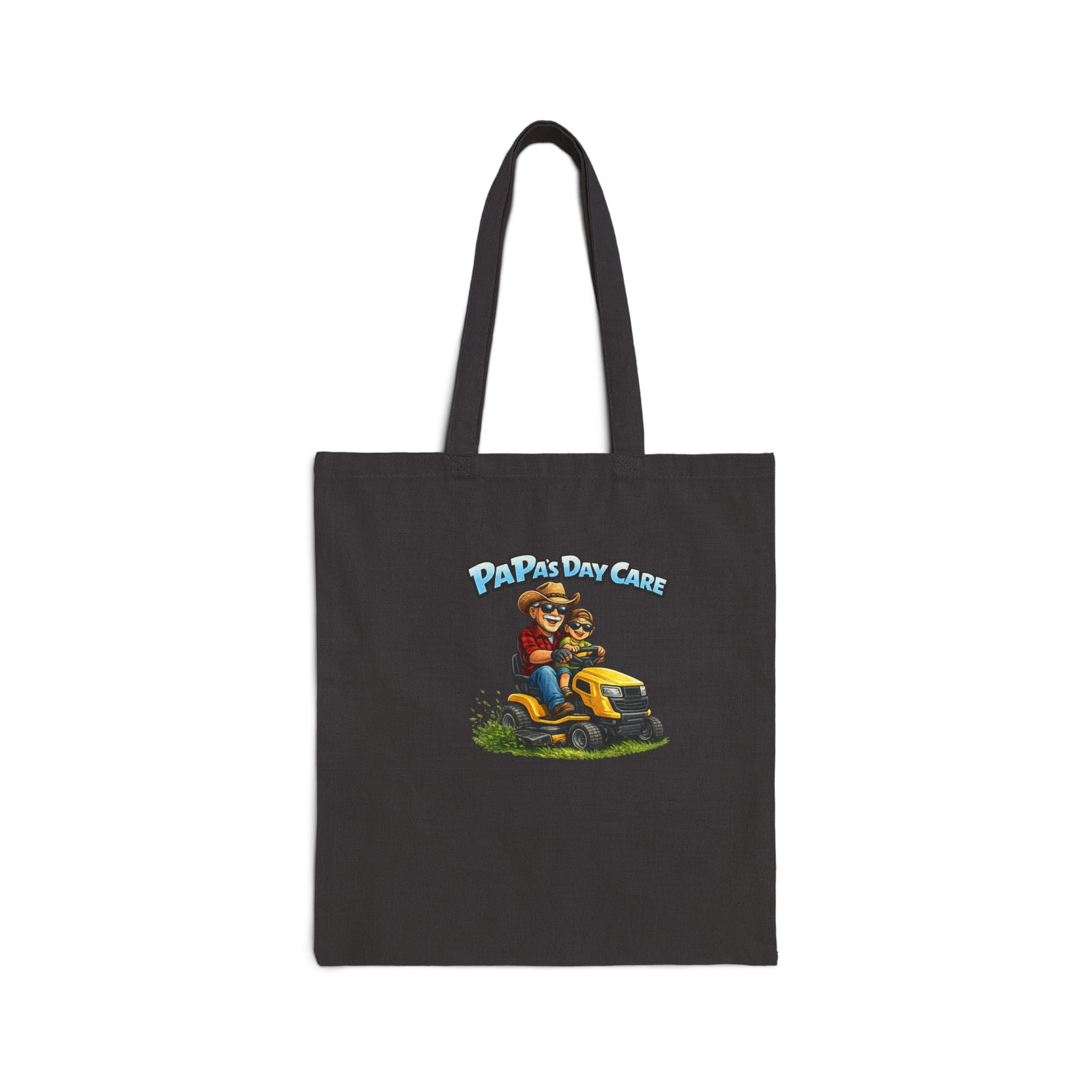 Tote Bag — "Papa's Day Off" Riding Lawn Mower Father's Day Canvas Tote