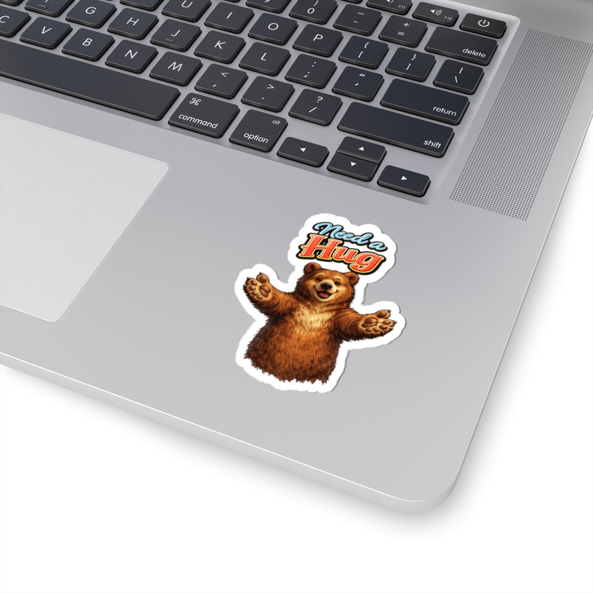 Need a Hug Bear Sticker — Cute Kiss-Cut Laptop / Water Bottle Sticker