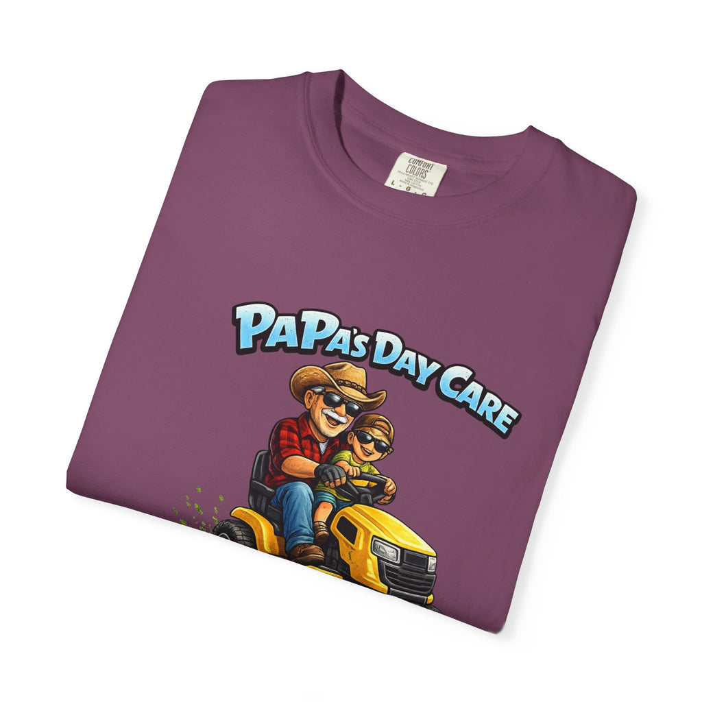 T-Shirt — "Papa's Day Care" Lawn Mower Dad Graphic Tee