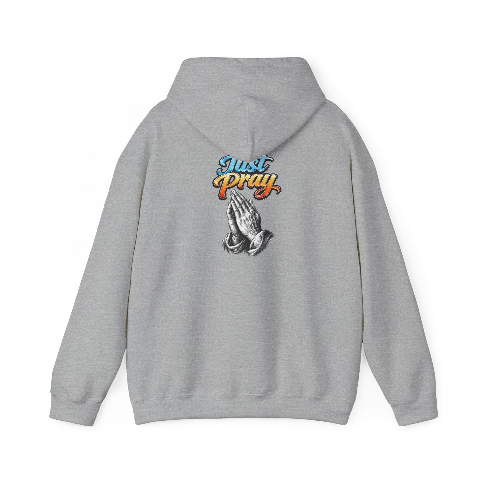 Prayer Hands Hoodie — "Just Pray" Graphic Christian Hoodie