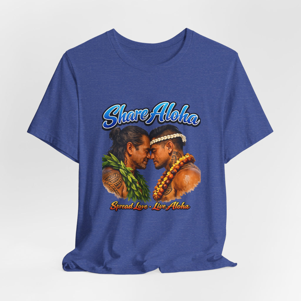 T‑Shirt — "Share Aloha" Hawaiian Pride Tee (Island Love, Lei & Kapa Design)