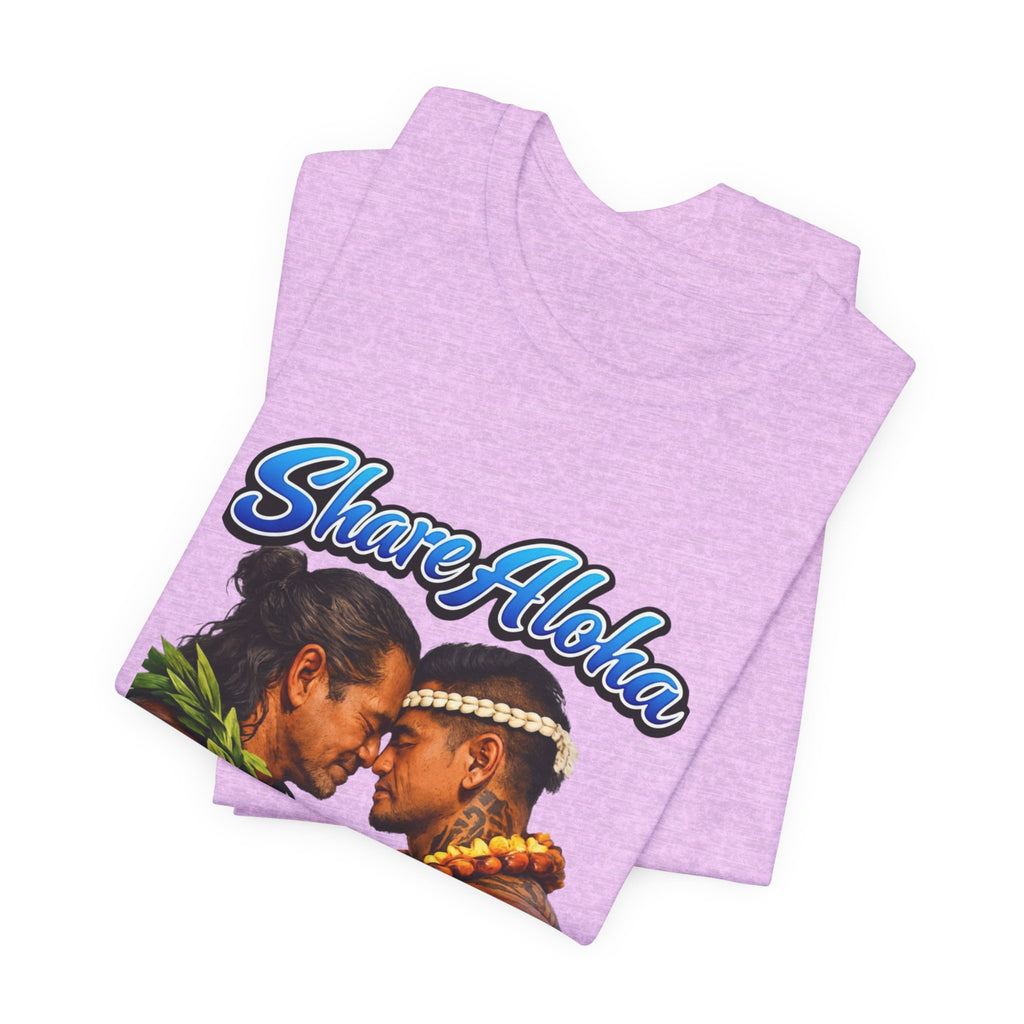 T‑Shirt — "Share Aloha" Hawaiian Pride Tee (Island Love, Lei & Kapa Design)