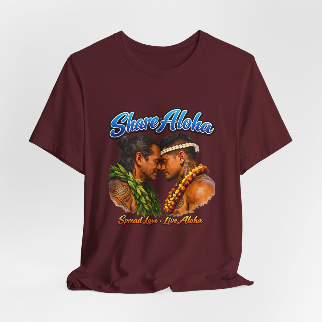 T‑Shirt — "Share Aloha" Hawaiian Pride Tee (Island Love, Lei & Kapa Design)