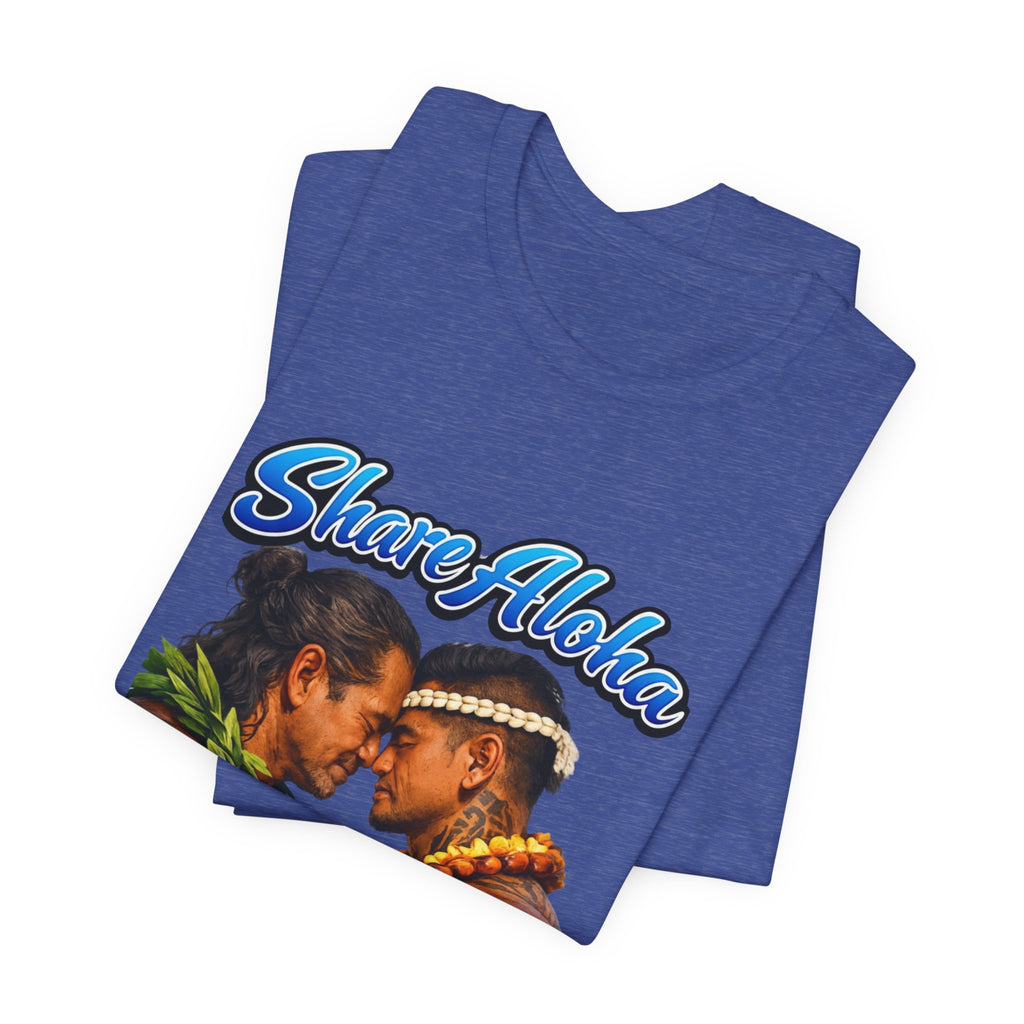 T‑Shirt — "Share Aloha" Hawaiian Pride Tee (Island Love, Lei & Kapa Design)