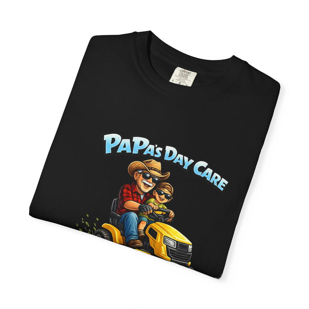 T-Shirt — "Papa's Day Care" Lawn Mower Dad Graphic Tee