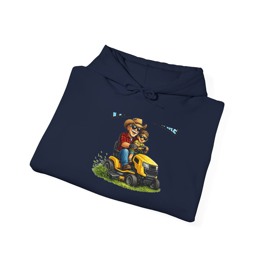 Dad and Son Lawn Mower Hoodie – Vintage Riding Mower Graphic Sweatshirt