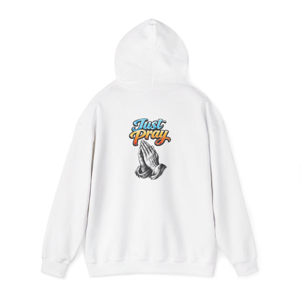 Prayer Hands Hoodie — "Just Pray" Graphic Christian Hoodie