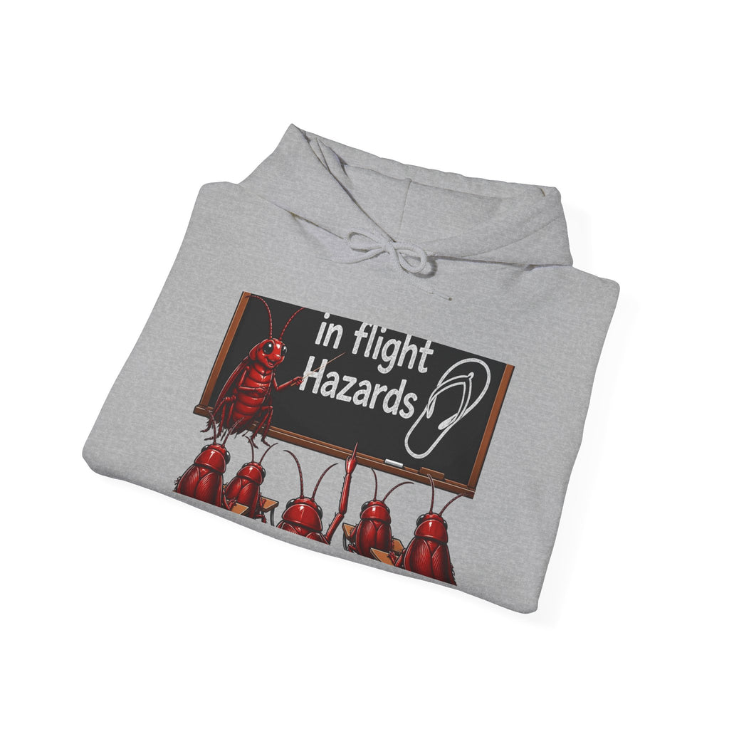 In Flight Hazards Hoodie - Funny Aviation Safety Graphic Hooded Sweatshirt