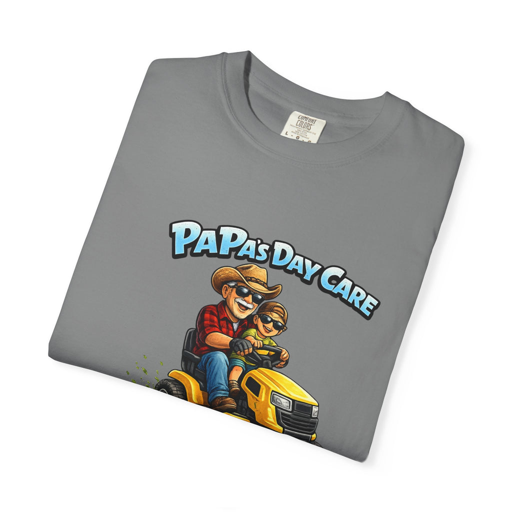 T-Shirt — "Papa's Day Care" Lawn Mower Dad Graphic Tee