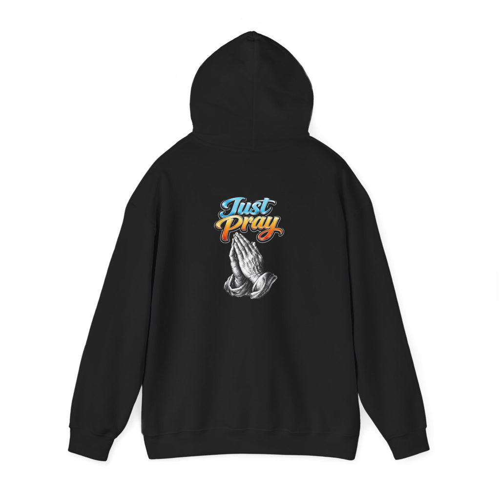 Prayer Hands Hoodie — "Just Pray" Graphic Christian Hoodie