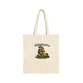 Tote Bag — "Papa's Daycare" Funny Dad Riding Lawn Mower Cotton Canvas Tote