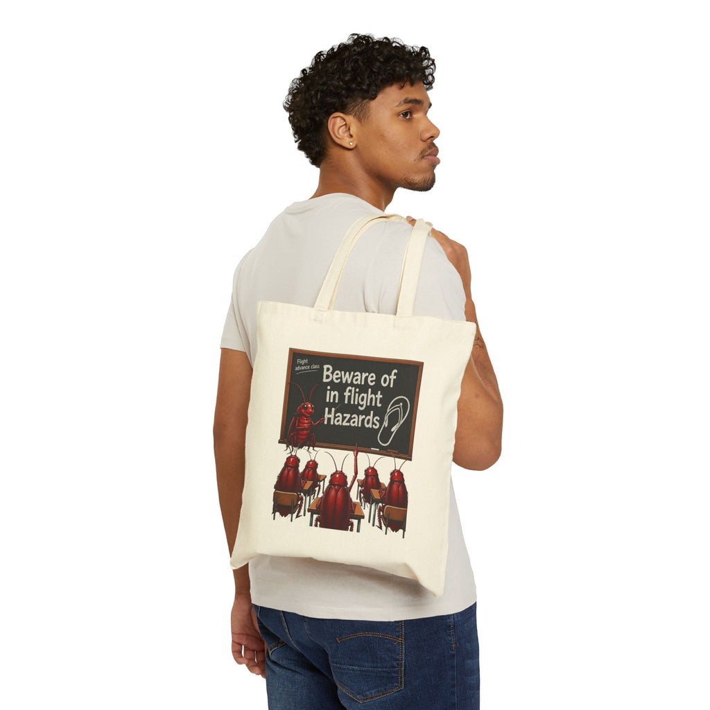 Tote Bag — "Beware of in Flight Hazards" Retro Ant Farm Design