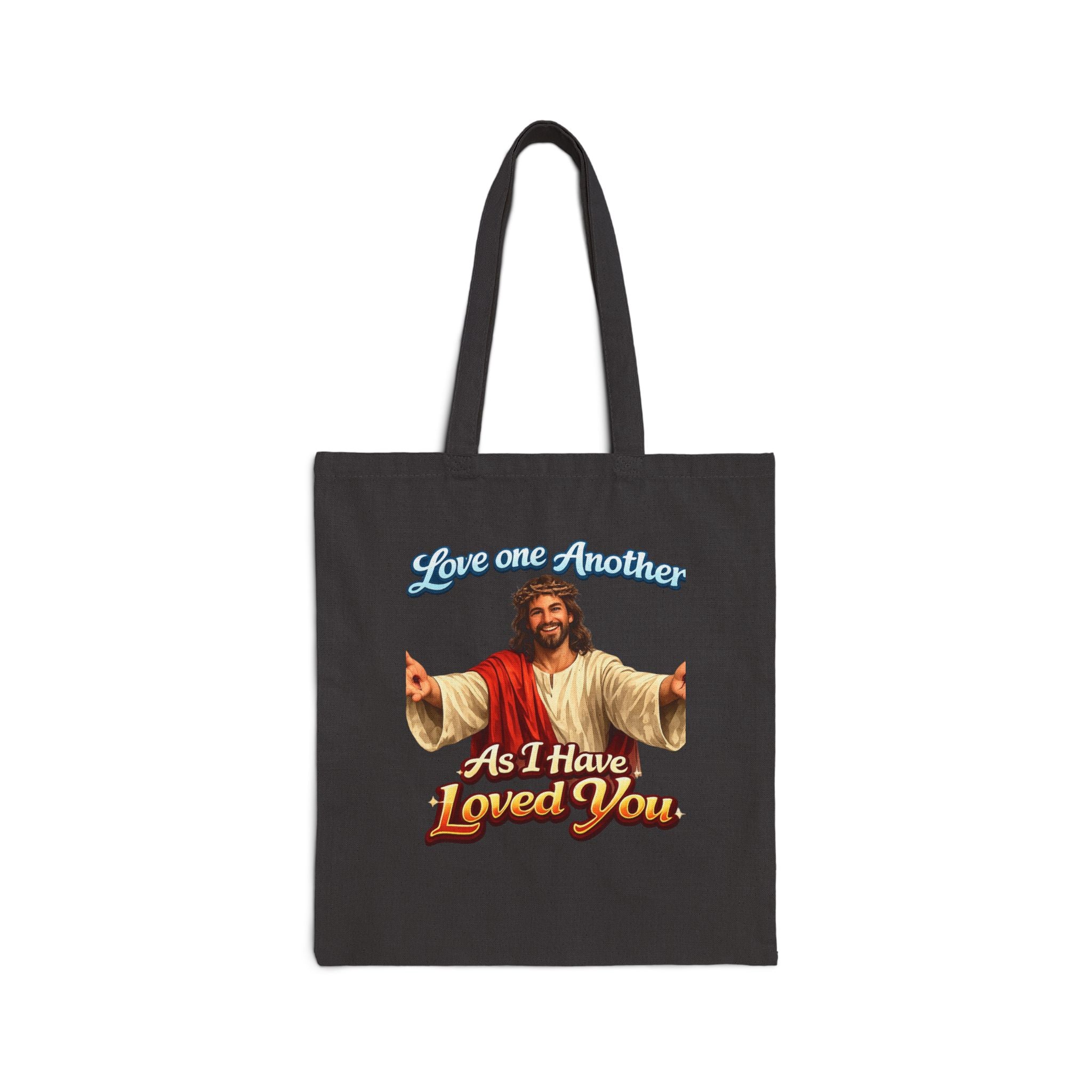 Jesus "Love One Another" Canvas Tote Bag — Christian Faith Grocery & Church Market Bag