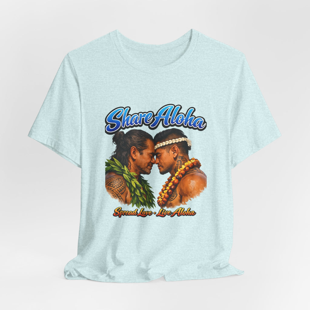 T‑Shirt — "Share Aloha" Hawaiian Pride Tee (Island Love, Lei & Kapa Design)