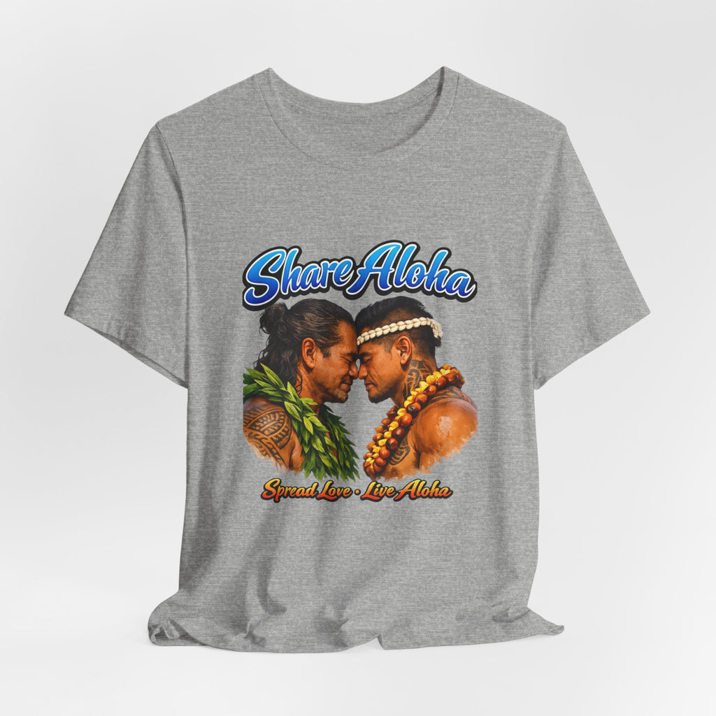 T‑Shirt — "Share Aloha" Hawaiian Pride Tee (Island Love, Lei & Kapa Design)