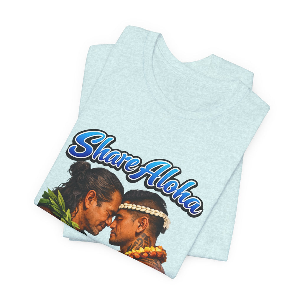 T‑Shirt — "Share Aloha" Hawaiian Pride Tee (Island Love, Lei & Kapa Design)