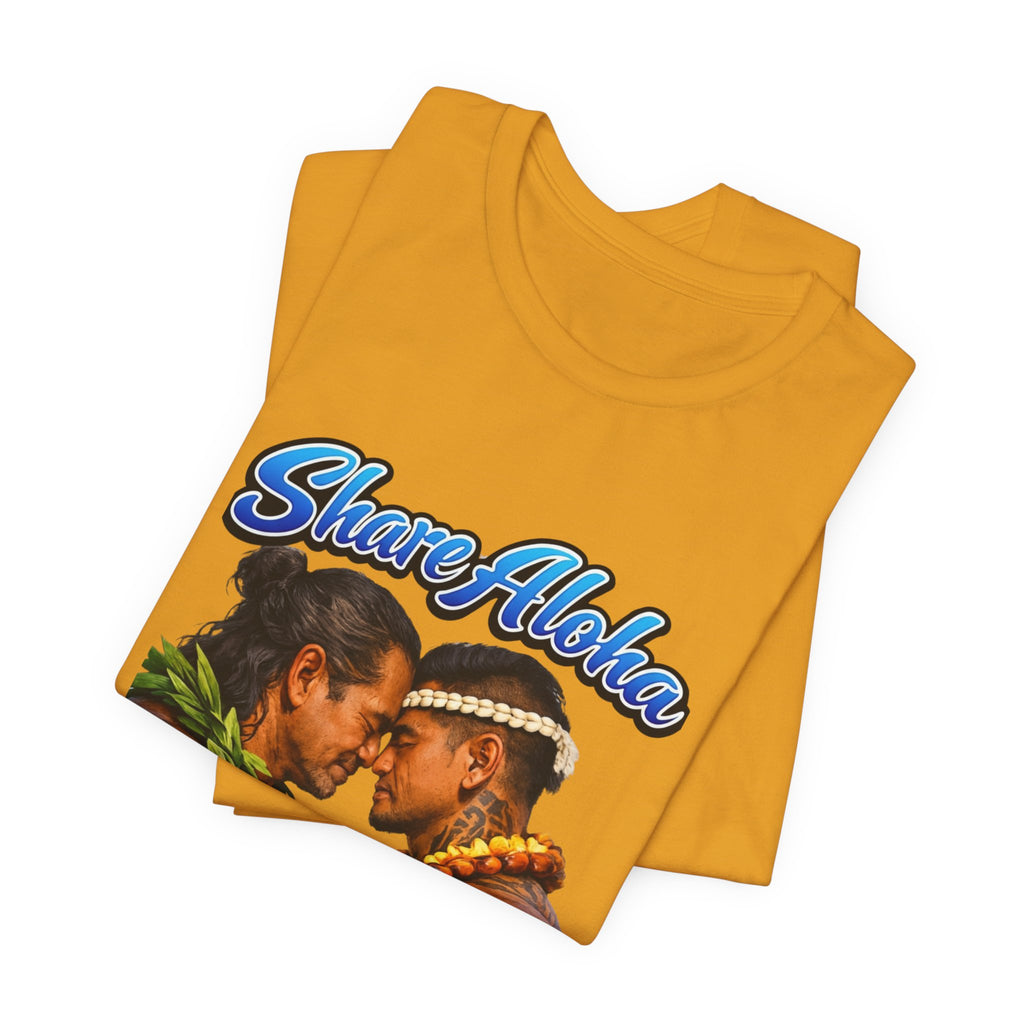 T‑Shirt — "Share Aloha" Hawaiian Pride Tee (Island Love, Lei & Kapa Design)
