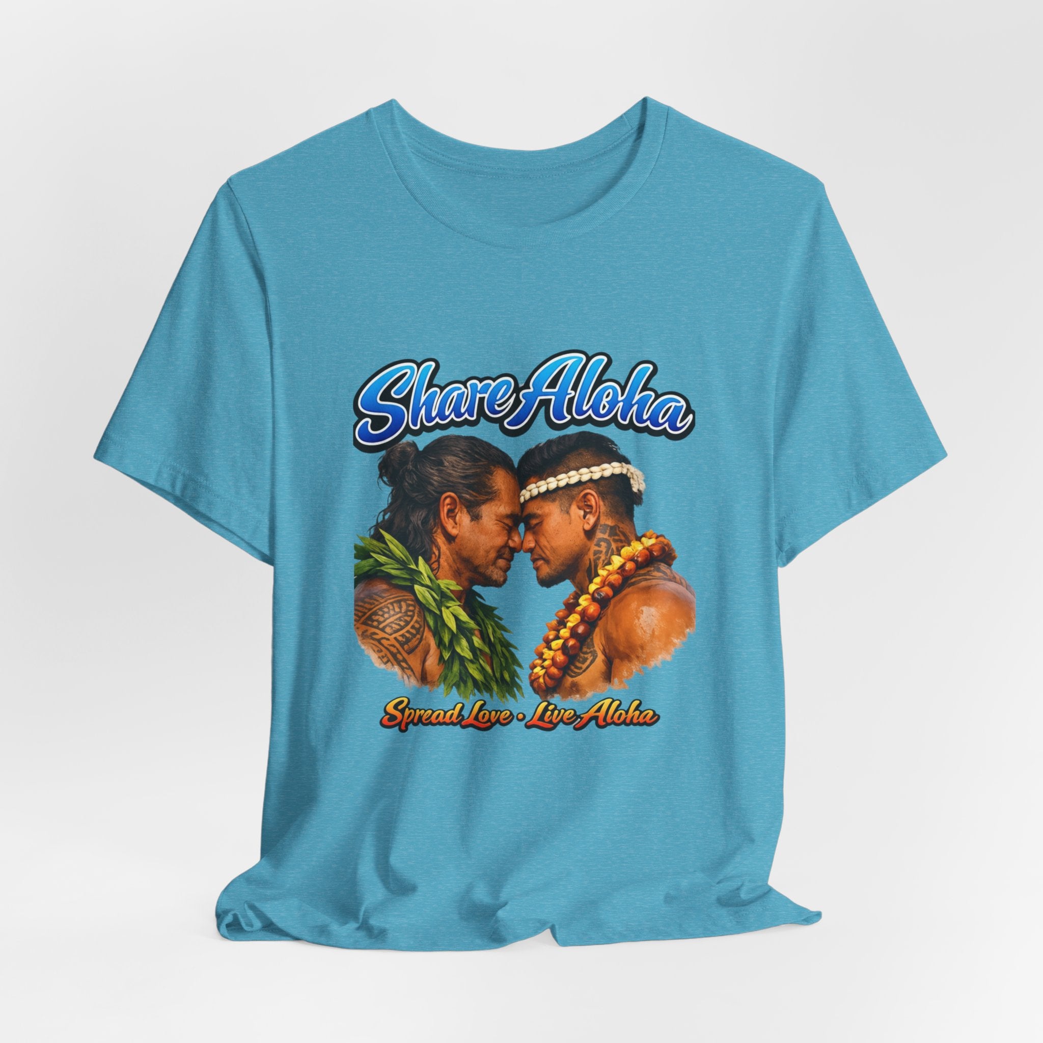 T‑Shirt — "Share Aloha" Hawaiian Pride Tee (Island Love, Lei & Kapa Design)