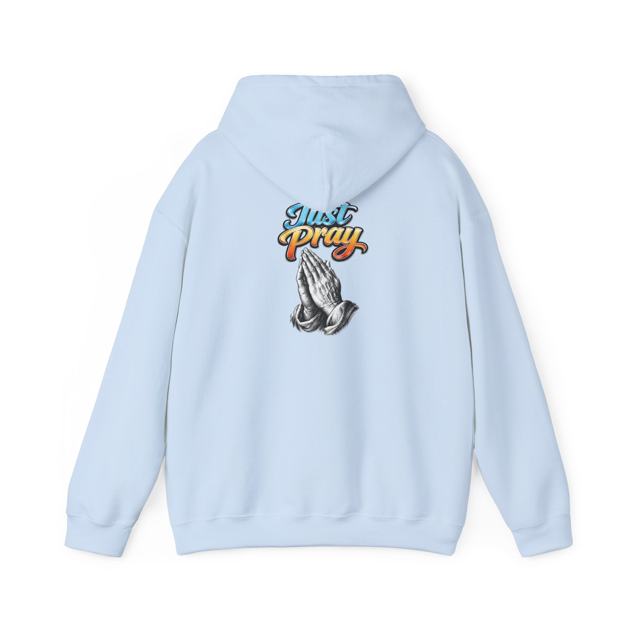 Prayer Hands Hoodie — "Just Pray" Graphic Christian Hoodie