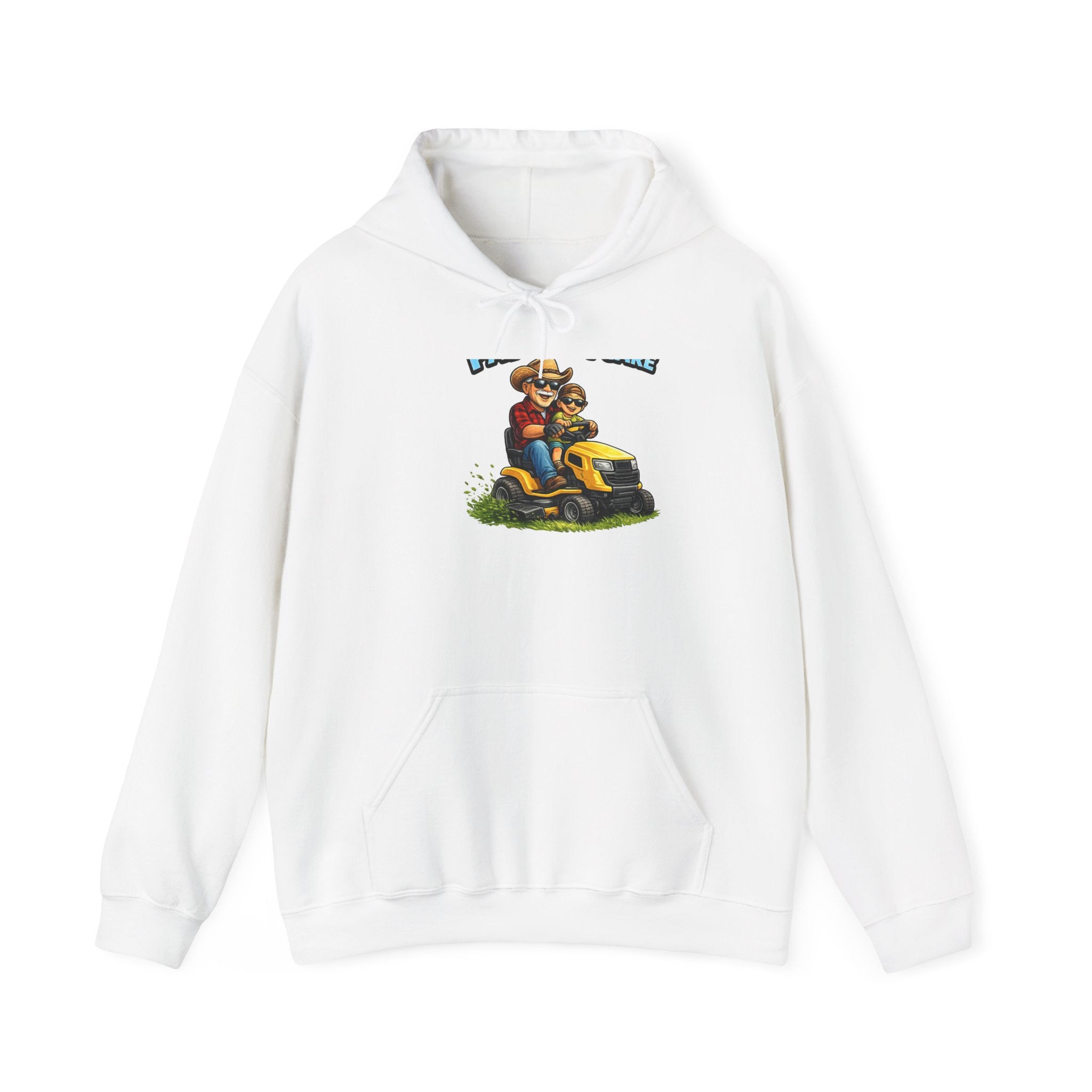 Dad and Son Lawn Mower Hoodie – Vintage Riding Mower Graphic Sweatshirt