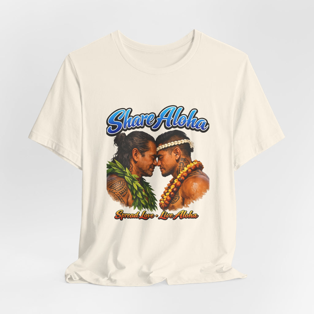 T‑Shirt — "Share Aloha" Hawaiian Pride Tee (Island Love, Lei & Kapa Design)