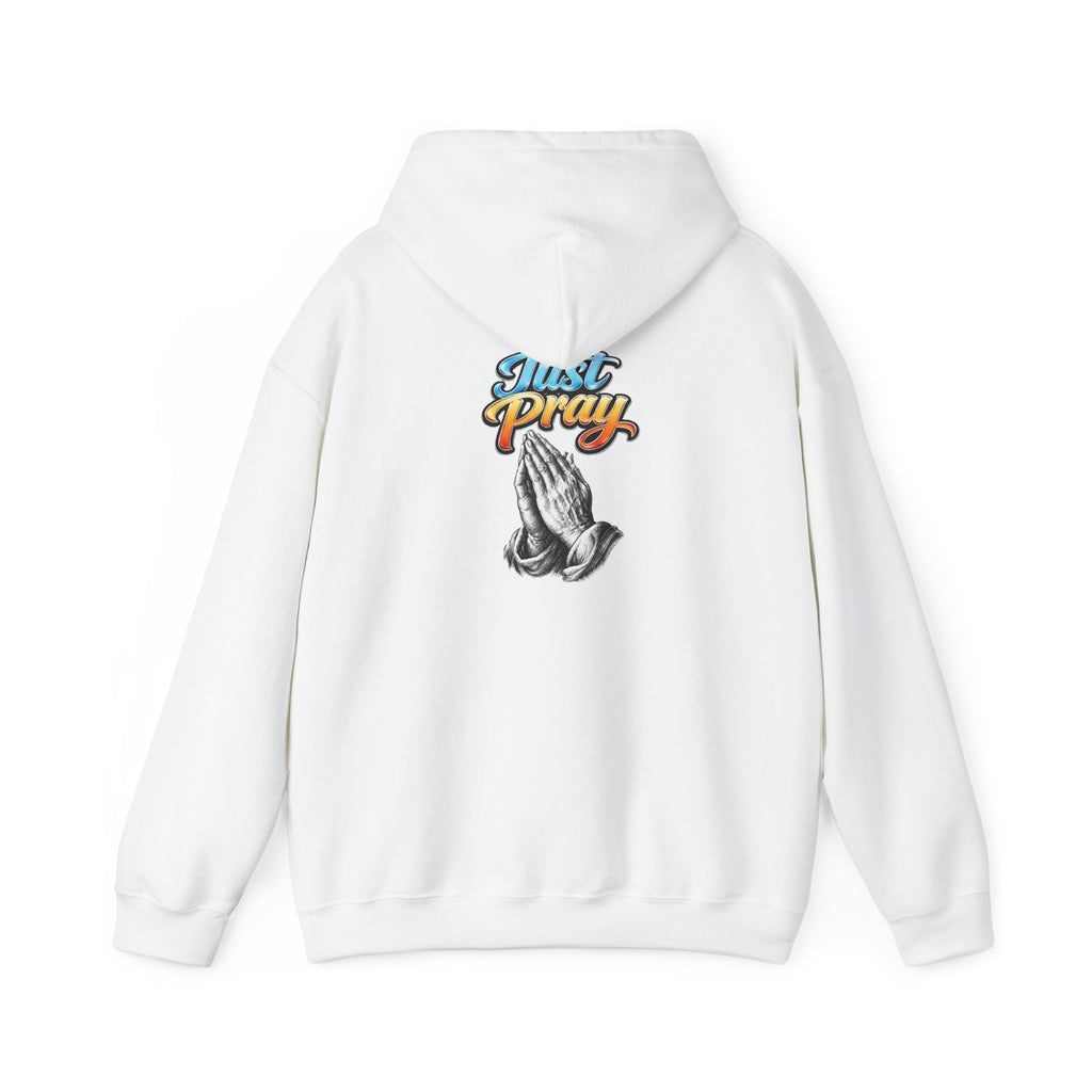 Prayer Hands Hoodie — "Just Pray" Graphic Christian Hoodie