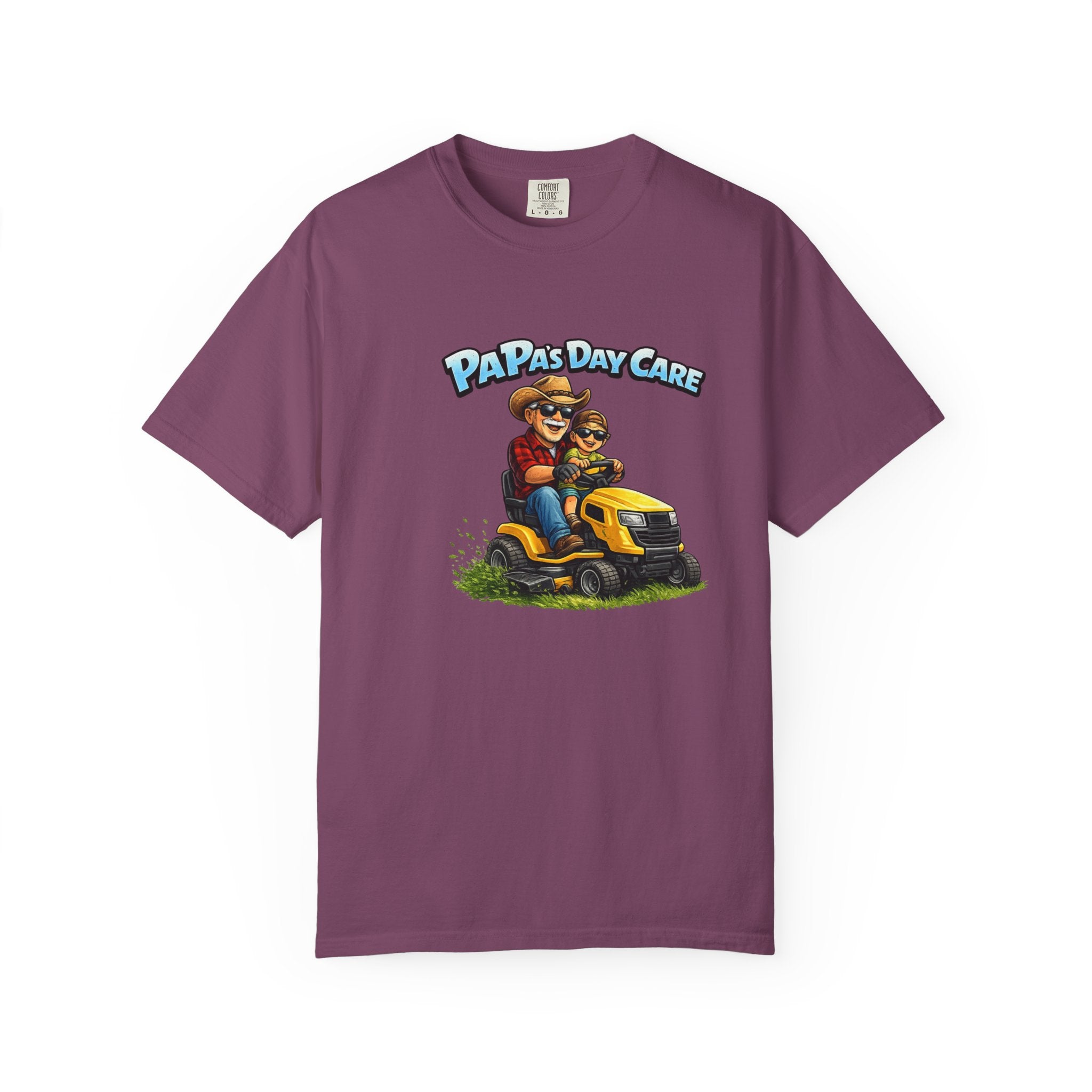 T-Shirt — "Papa's Day Care" Lawn Mower Dad Graphic Tee