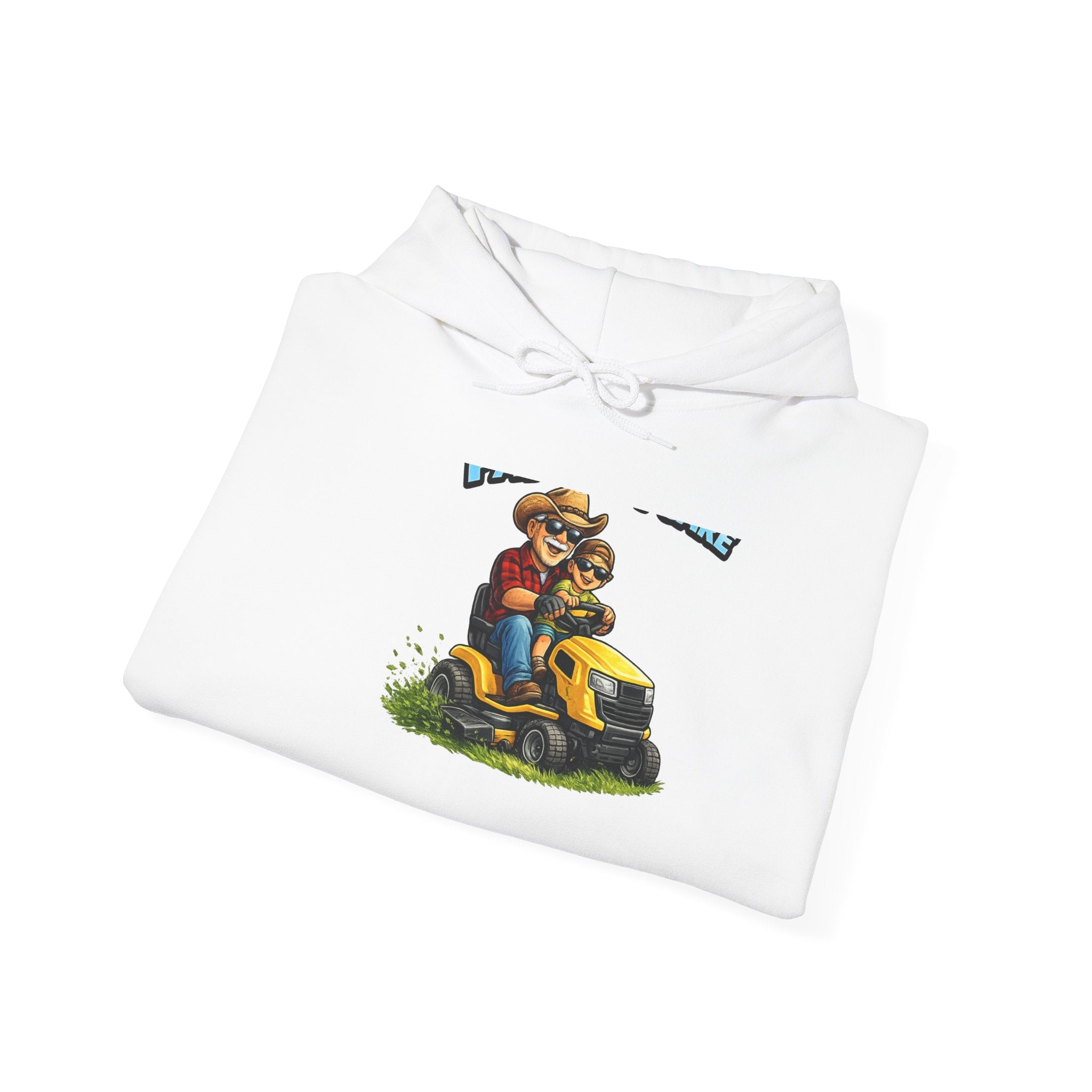 Dad and Son Lawn Mower Hoodie – Vintage Riding Mower Graphic Sweatshirt