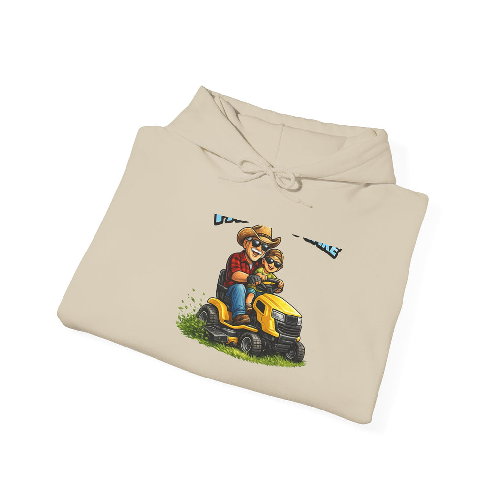 Dad and Son Lawn Mower Hoodie – Vintage Riding Mower Graphic Sweatshirt