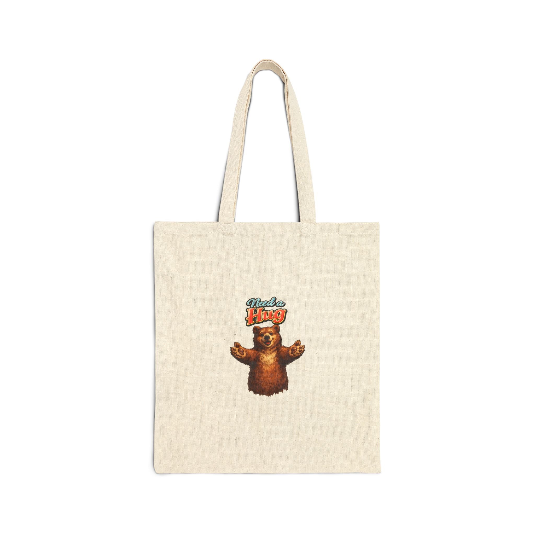 Tote Bag — Vintage Bear "Hug" Canvas Tote (Eco Grocery & Market Bag)