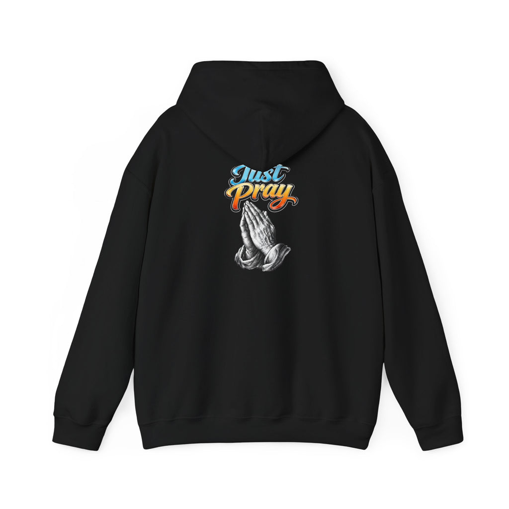 Prayer Hands Hoodie — "Just Pray" Graphic Christian Hoodie
