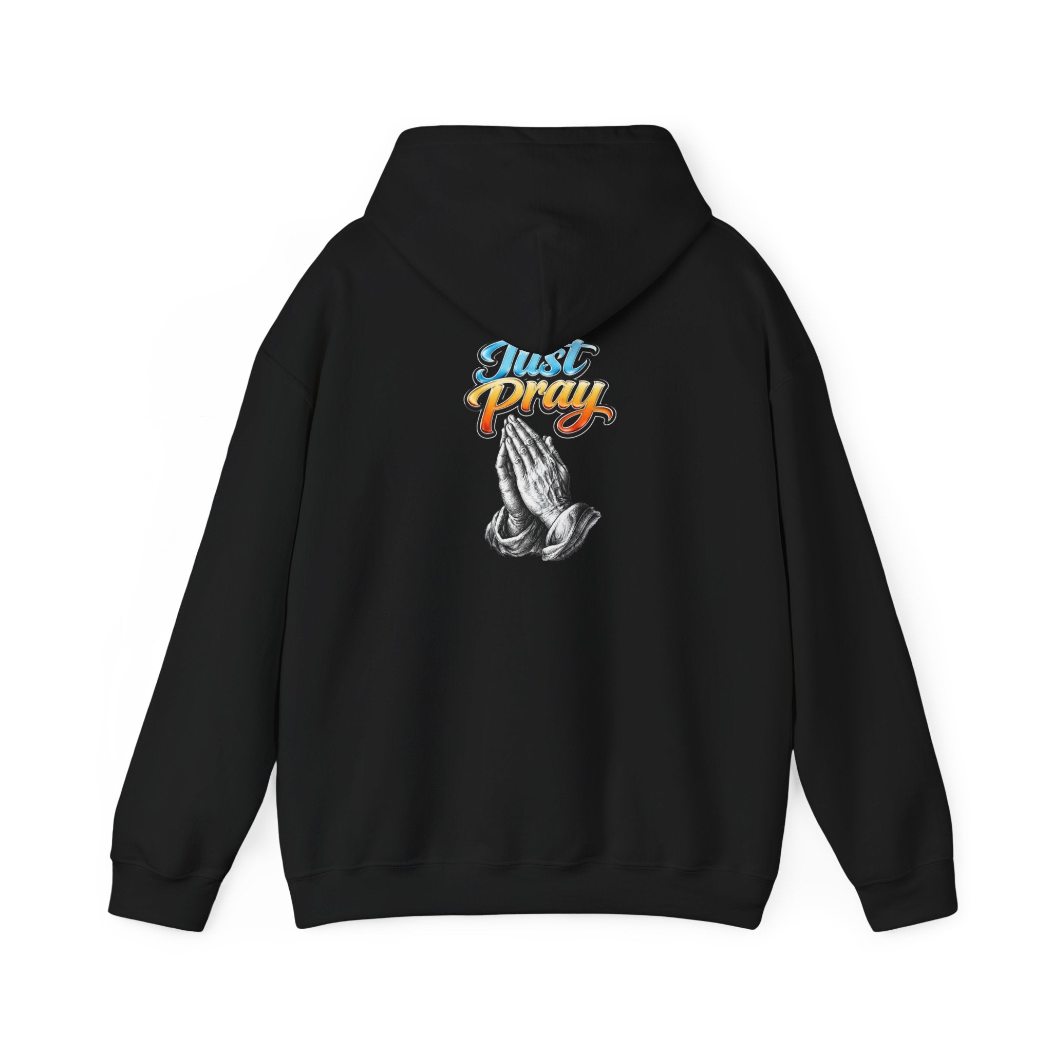 Prayer Hands Hoodie — "Just Pray" Graphic Christian Hoodie