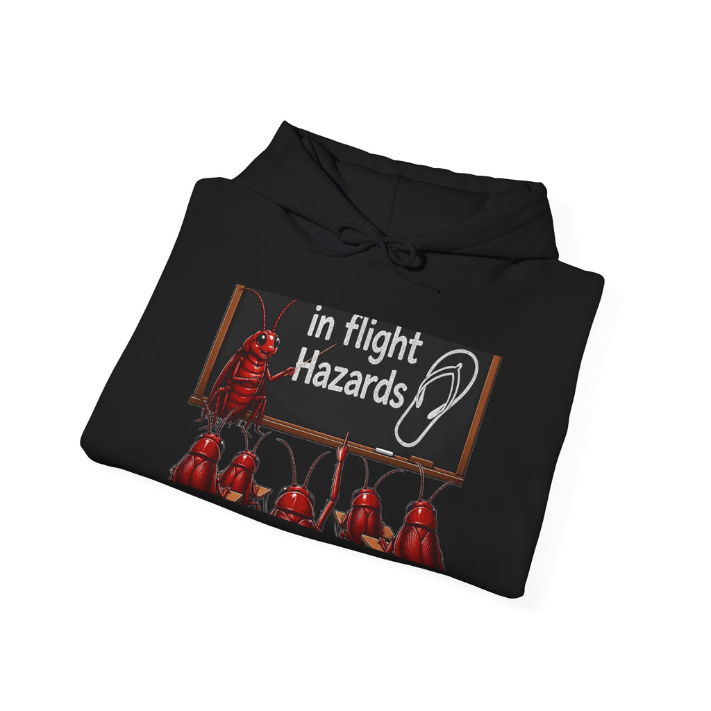 In Flight Hazards Hoodie - Funny Aviation Safety Graphic Hooded Sweatshirt