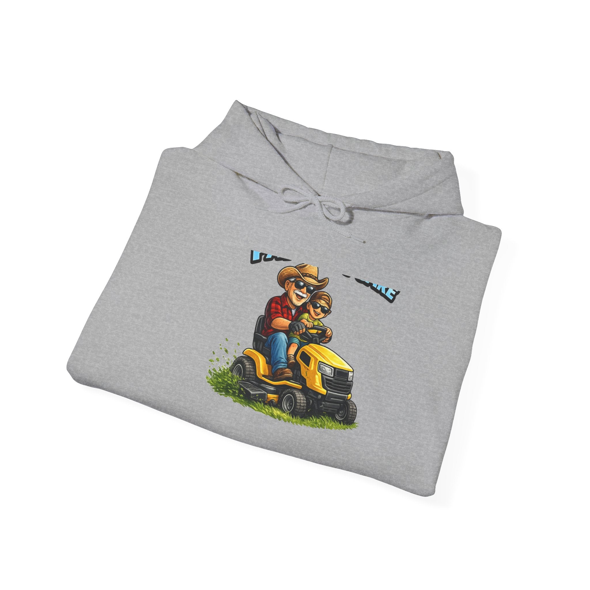 Dad and Son Lawn Mower Hoodie – Vintage Riding Mower Graphic Sweatshirt