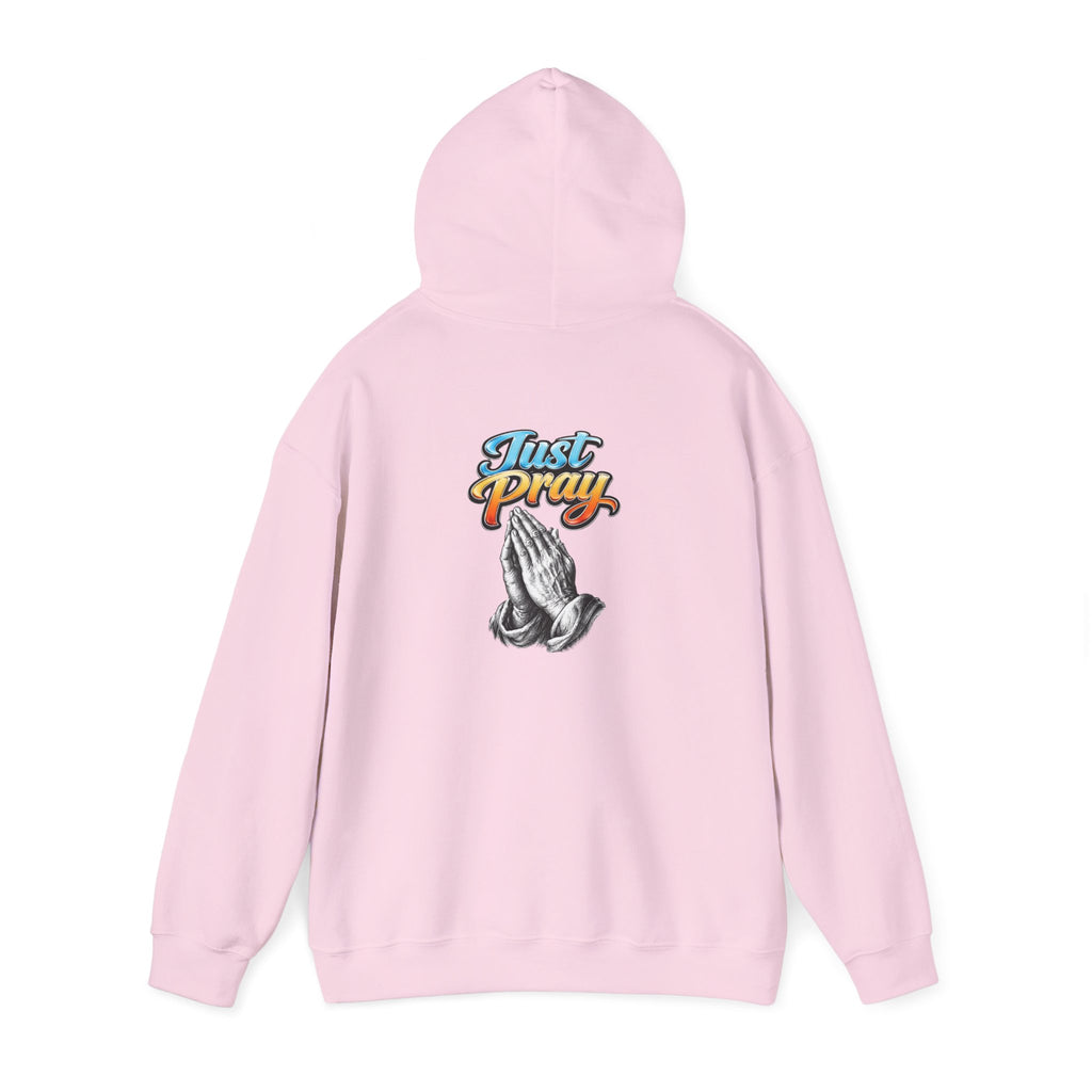 Prayer Hands Hoodie — "Just Pray" Graphic Christian Hoodie