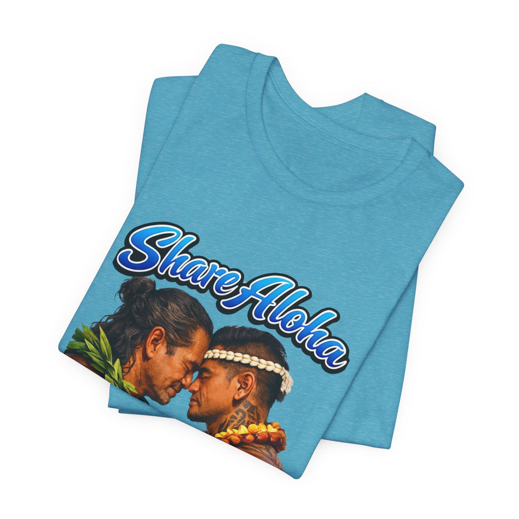 T‑Shirt — "Share Aloha" Hawaiian Pride Tee (Island Love, Lei & Kapa Design)
