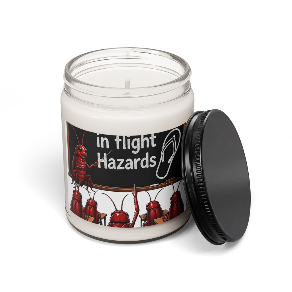 In-Flight Hazards Candle — 9oz Scented Soy Jar (Funny Travel Cockroaches)