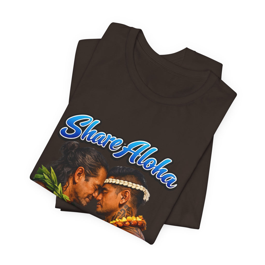 T‑Shirt — "Share Aloha" Hawaiian Pride Tee (Island Love, Lei & Kapa Design)