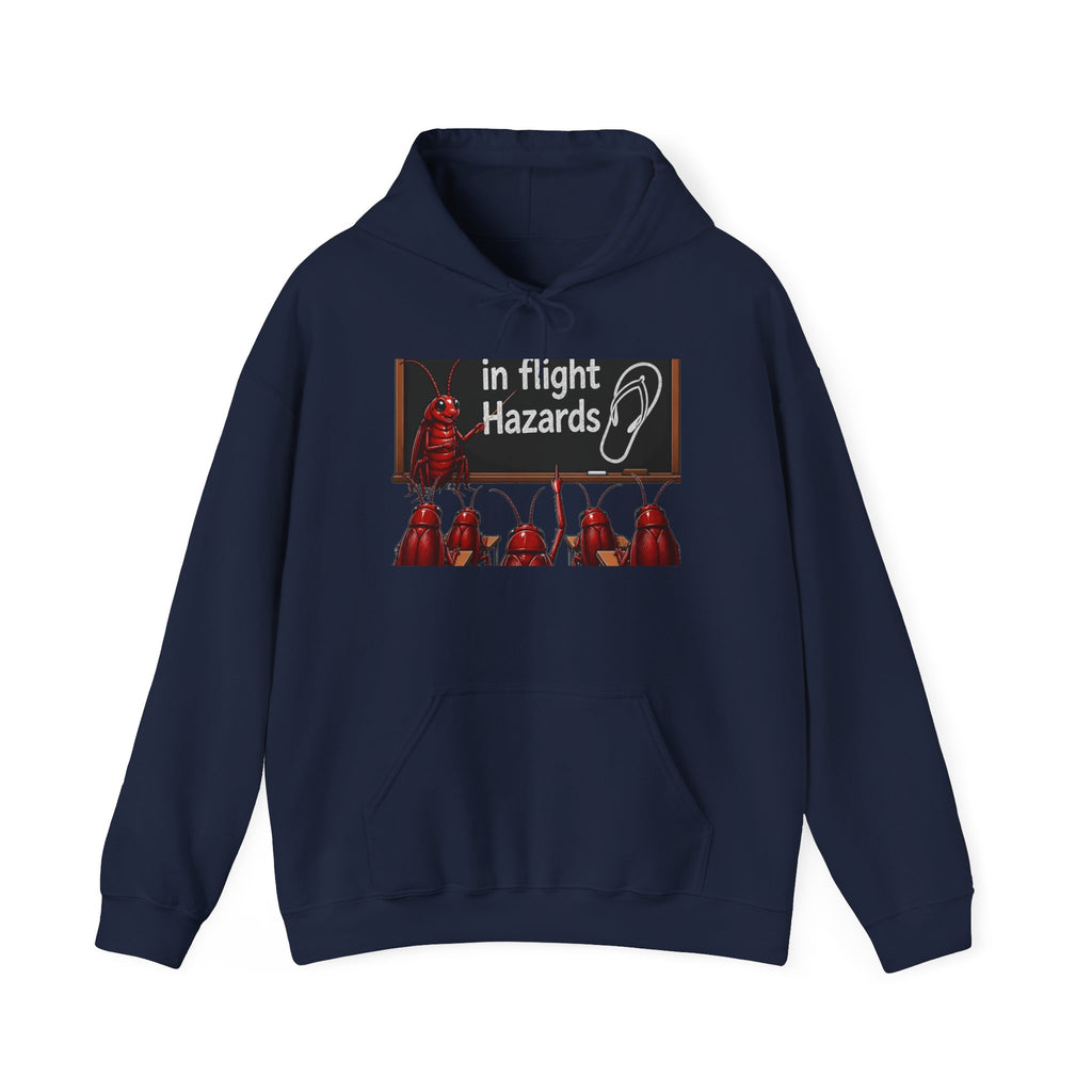 In Flight Hazards Hoodie - Funny Aviation Safety Graphic Hooded Sweatshirt