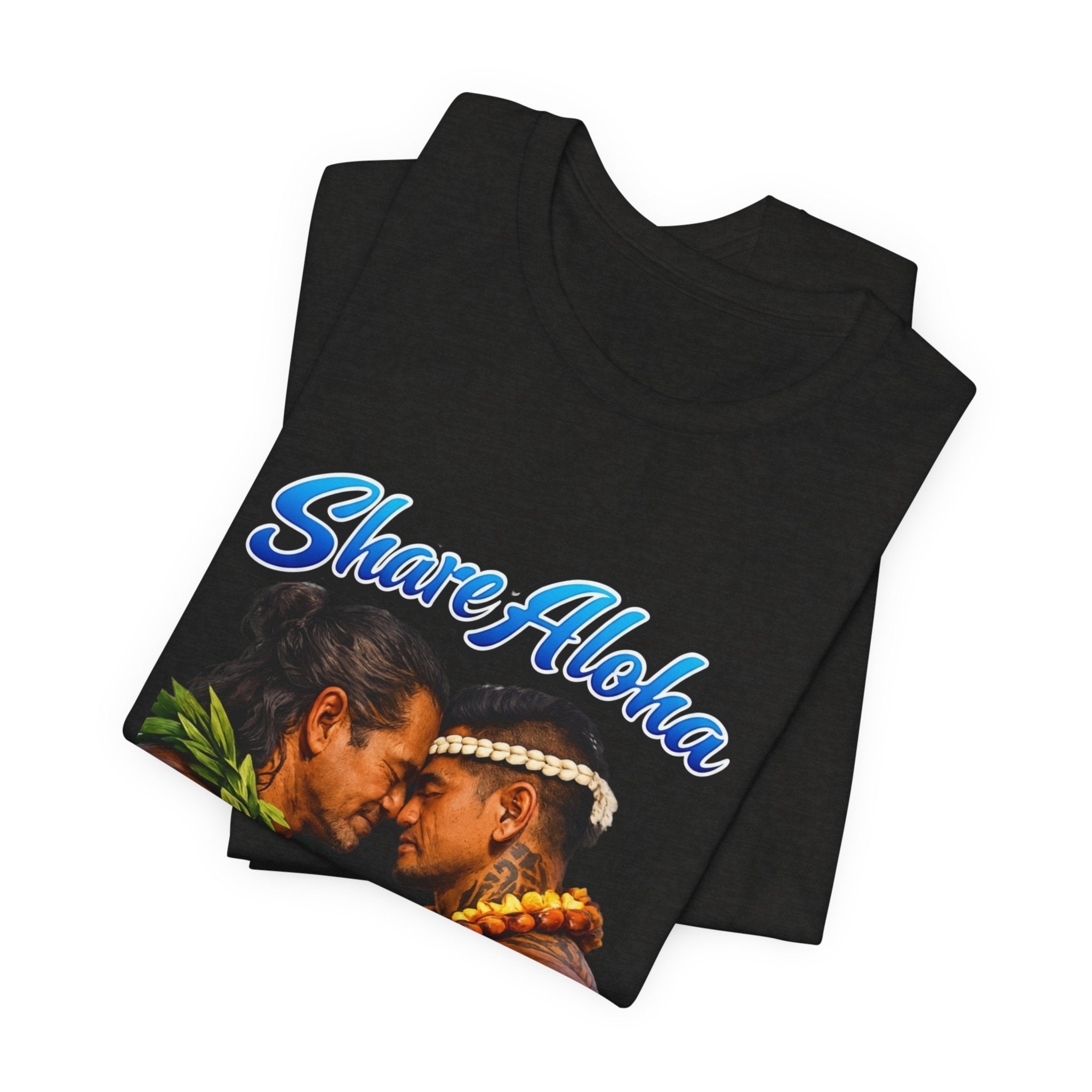 T‑Shirt — "Share Aloha" Hawaiian Pride Tee (Island Love, Lei & Kapa Design)