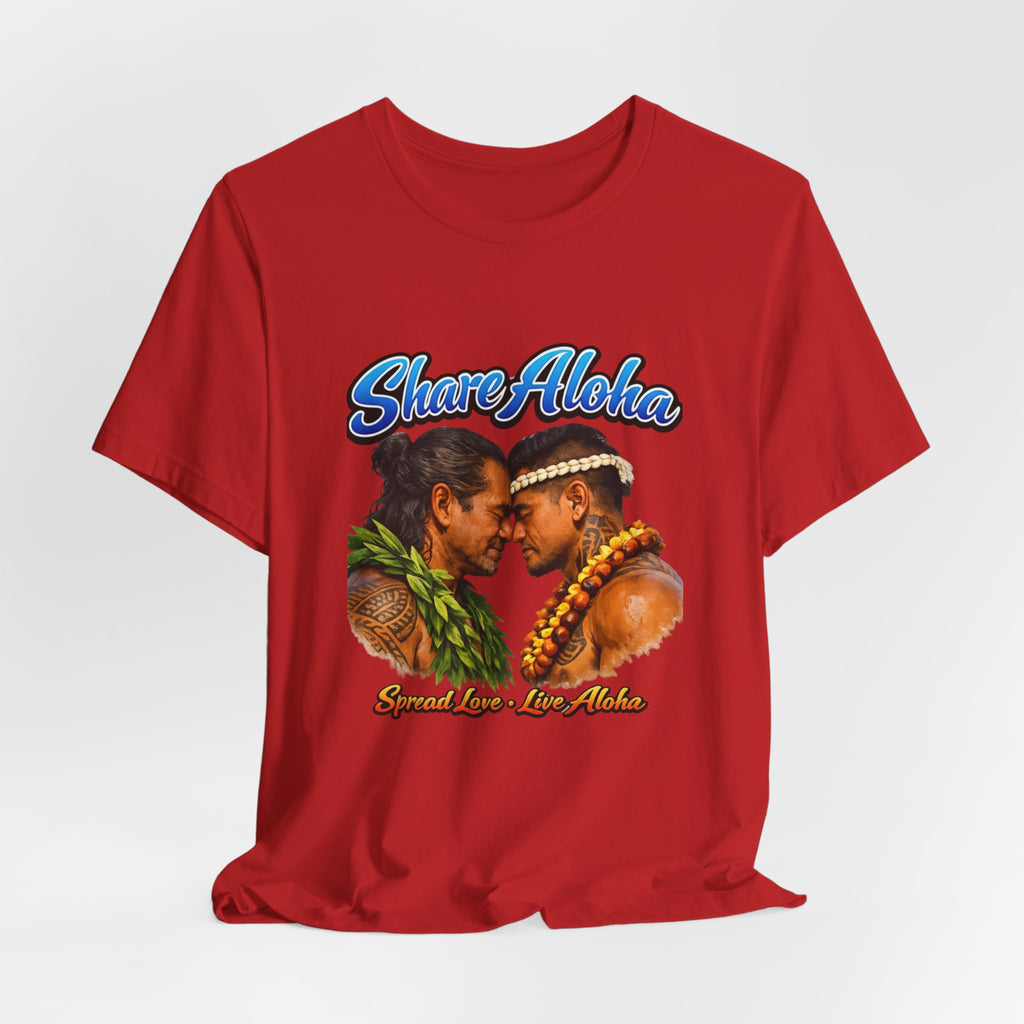 T‑Shirt — "Share Aloha" Hawaiian Pride Tee (Island Love, Lei & Kapa Design)