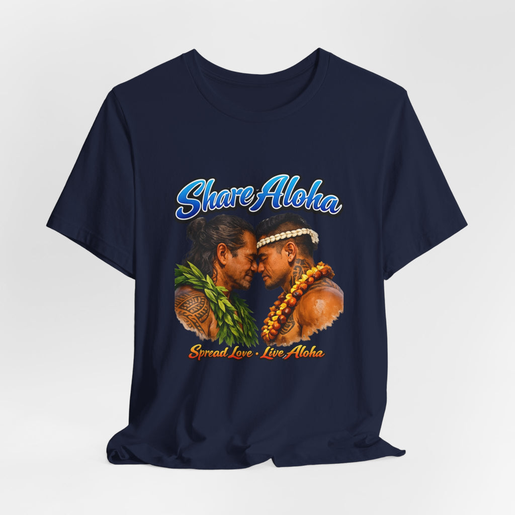 T‑Shirt — "Share Aloha" Hawaiian Pride Tee (Island Love, Lei & Kapa Design)