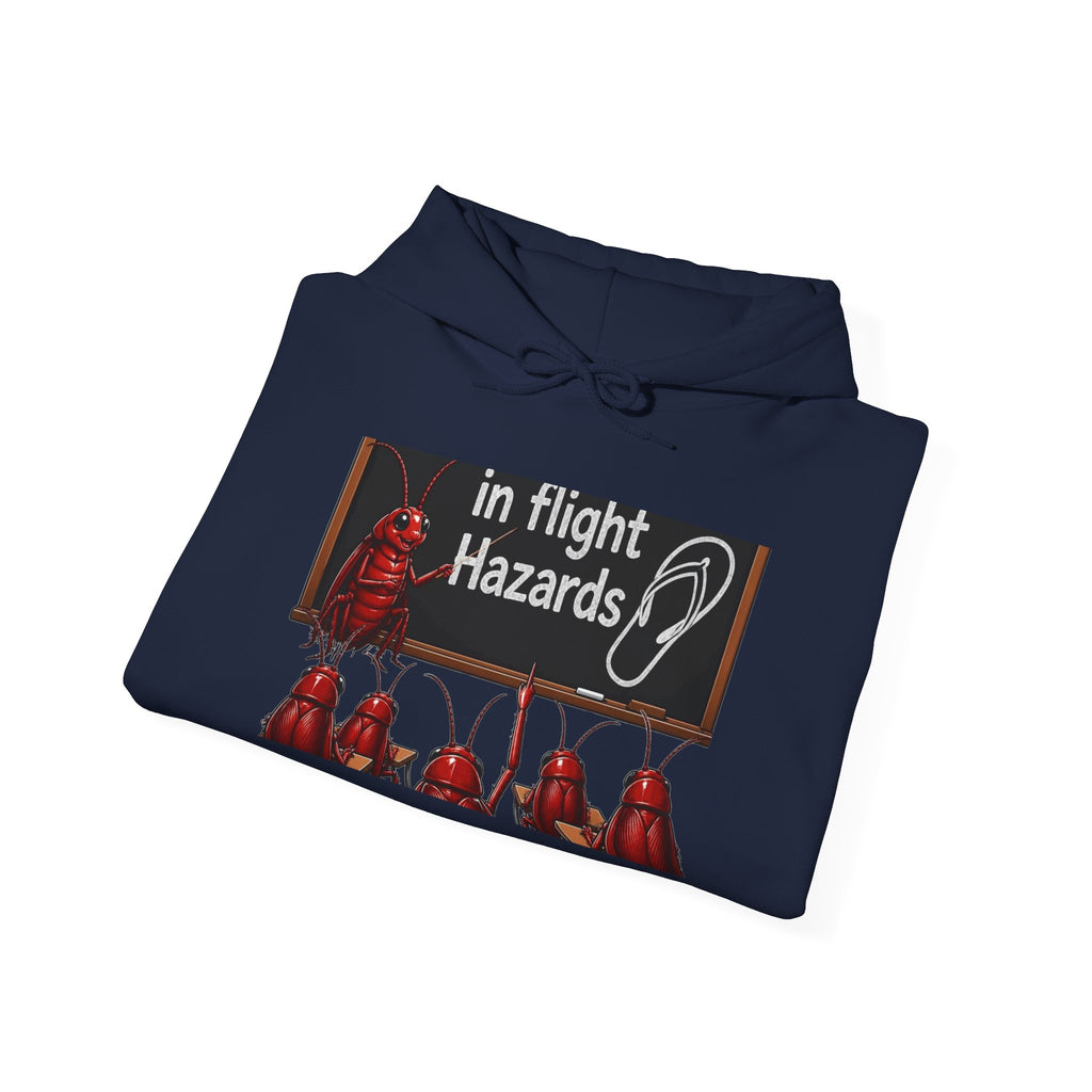 In Flight Hazards Hoodie - Funny Aviation Safety Graphic Hooded Sweatshirt