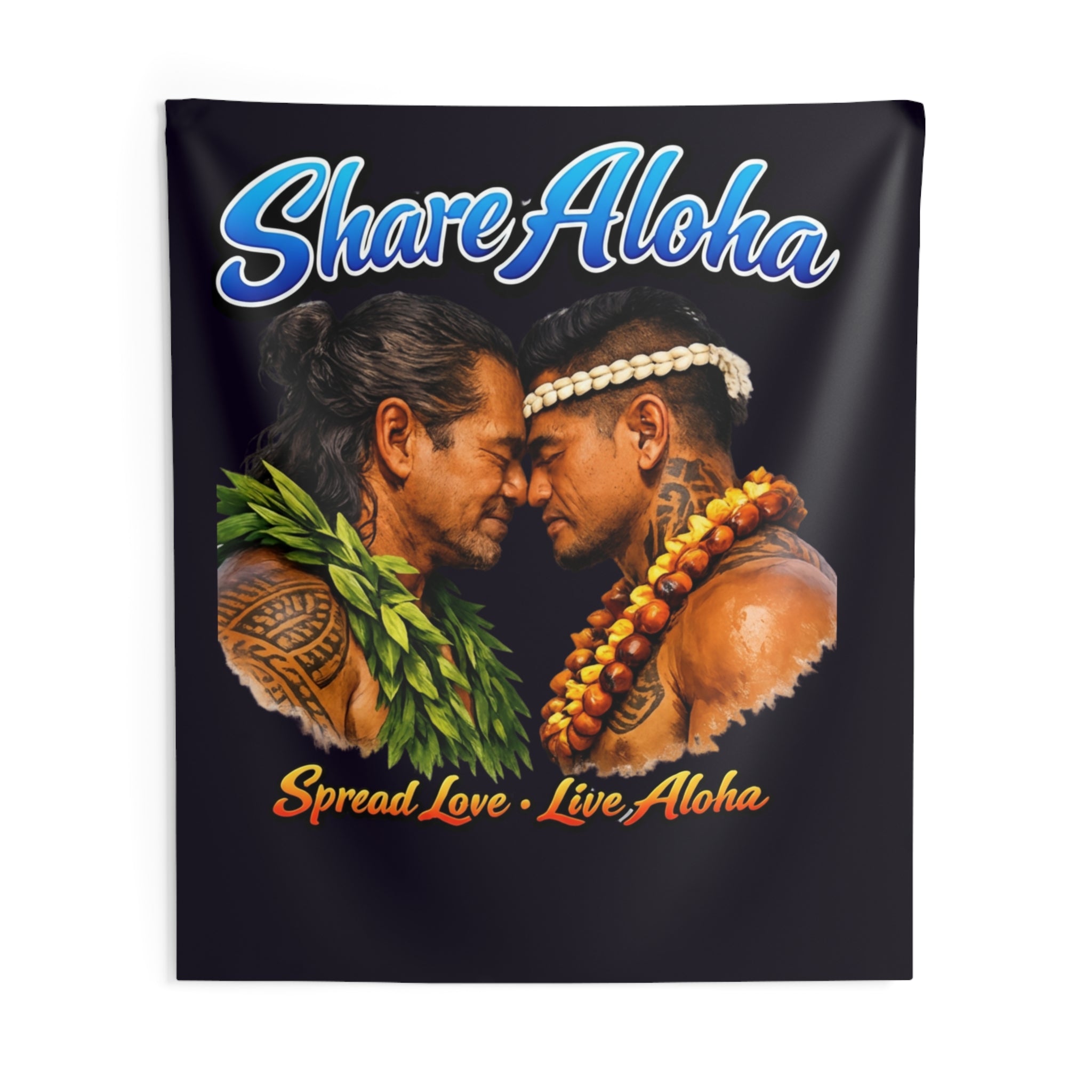 Share Aloha Tapestry — Hawaiian Pride Wall Hanging, "Spread Love · Live Aloha"