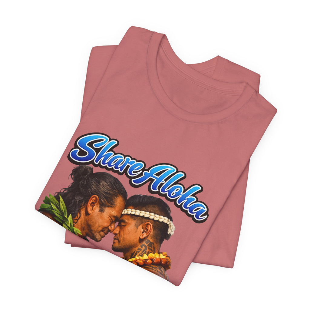 T‑Shirt — "Share Aloha" Hawaiian Pride Tee (Island Love, Lei & Kapa Design)