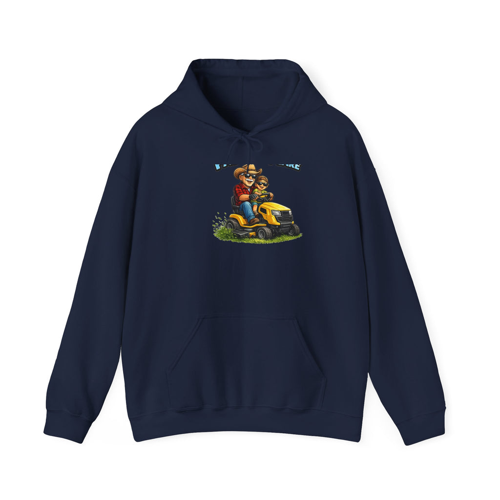 Dad and Son Lawn Mower Hoodie – Vintage Riding Mower Graphic Sweatshirt