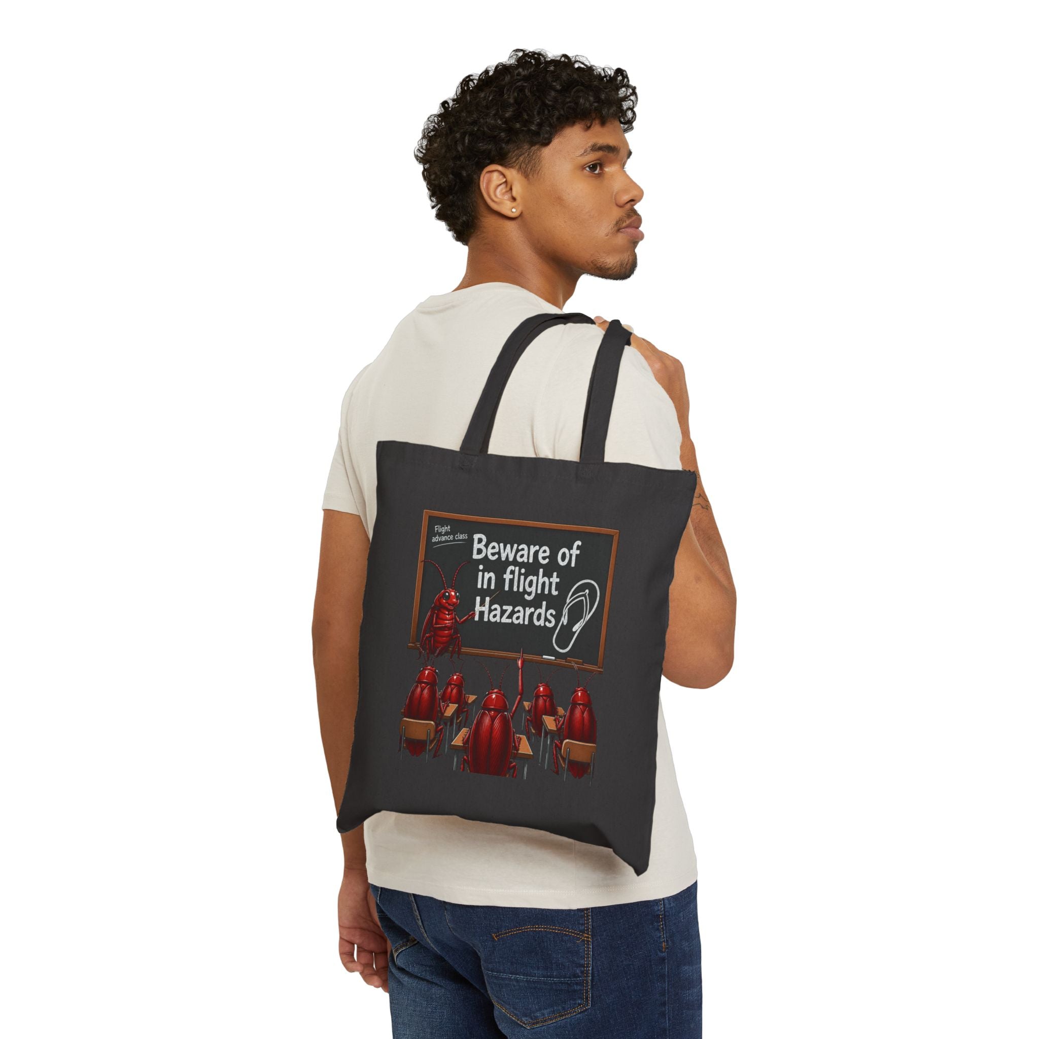 Tote Bag — "Beware of in Flight Hazards" Retro Ant Farm Design